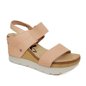 OTBT Moonchild Baby Pink Platform Leather Sandals Women's Size 9.5 M